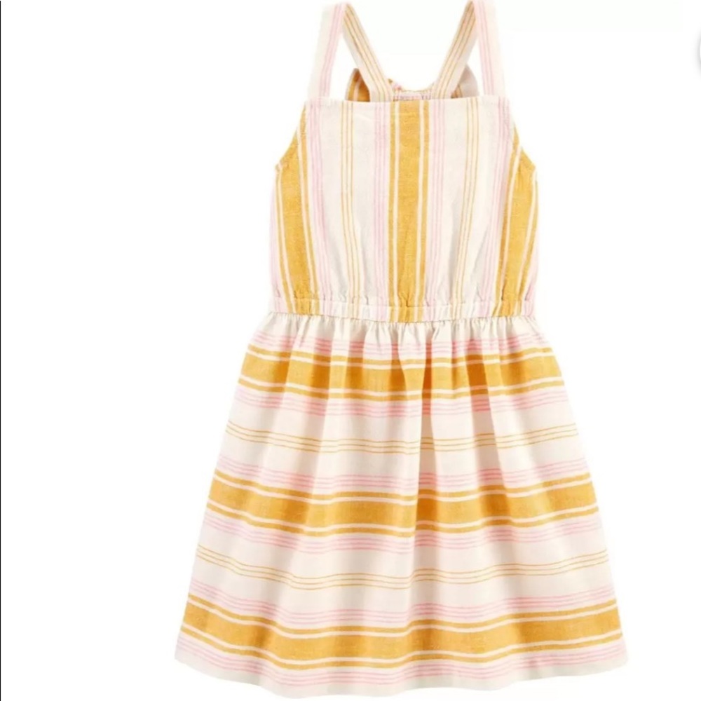 Carter's Striped Linen Dress Size 5T Viscose